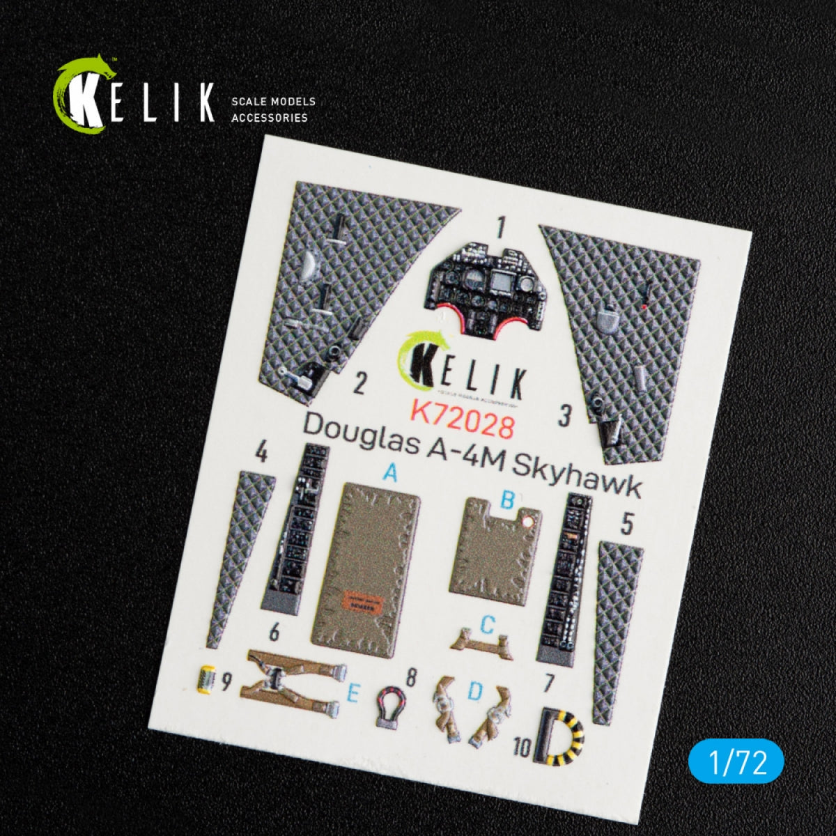 KELIK K72028 A-4M "SKYHAWK" INTERIOR 3D DECALS FOR FUJIMI/HOBBY 2000 KIT 1/72