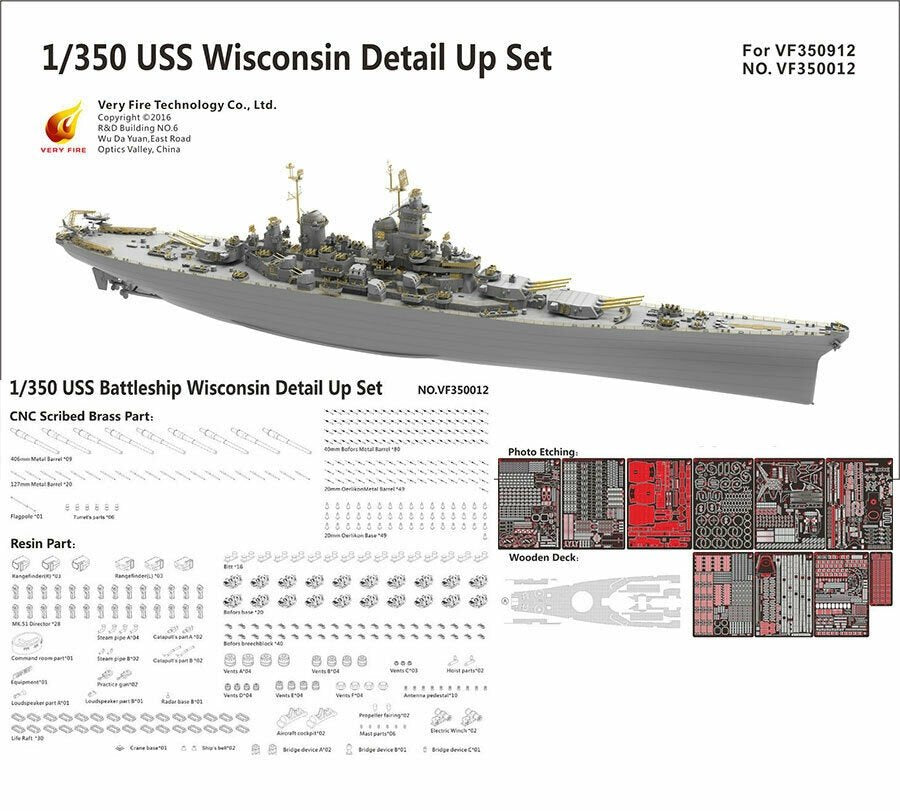 Very Fire VF350012 USS Wisconsin BB-64 Detail Up Set for VF350912 1/350 – zdjęcie 2