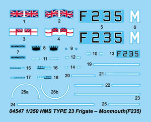 Trumpeter 04547 HMS TYPE 23 Frigate Monmouth (F235) 1/350 – image 5