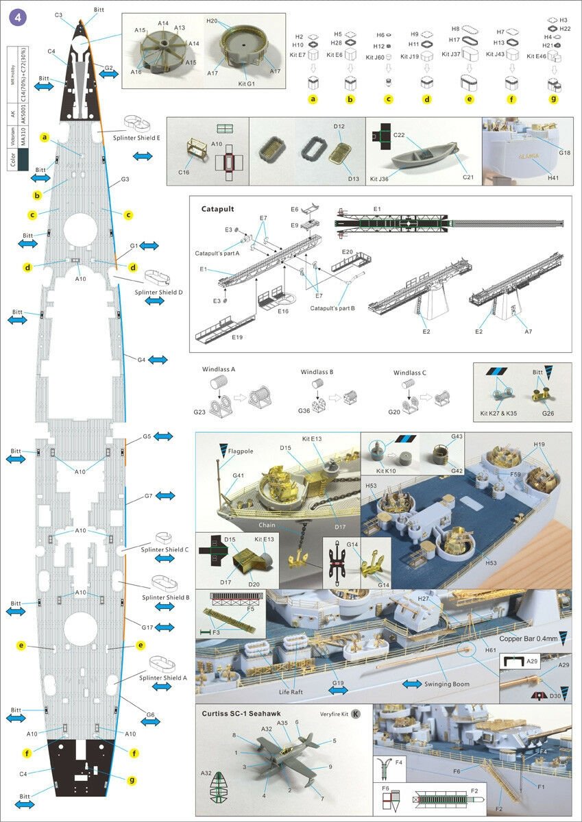 Very Fire VF350006 USS CB-1 Alaska Detail Up Set (Hobby Boss 86513) 1/350 – image 3