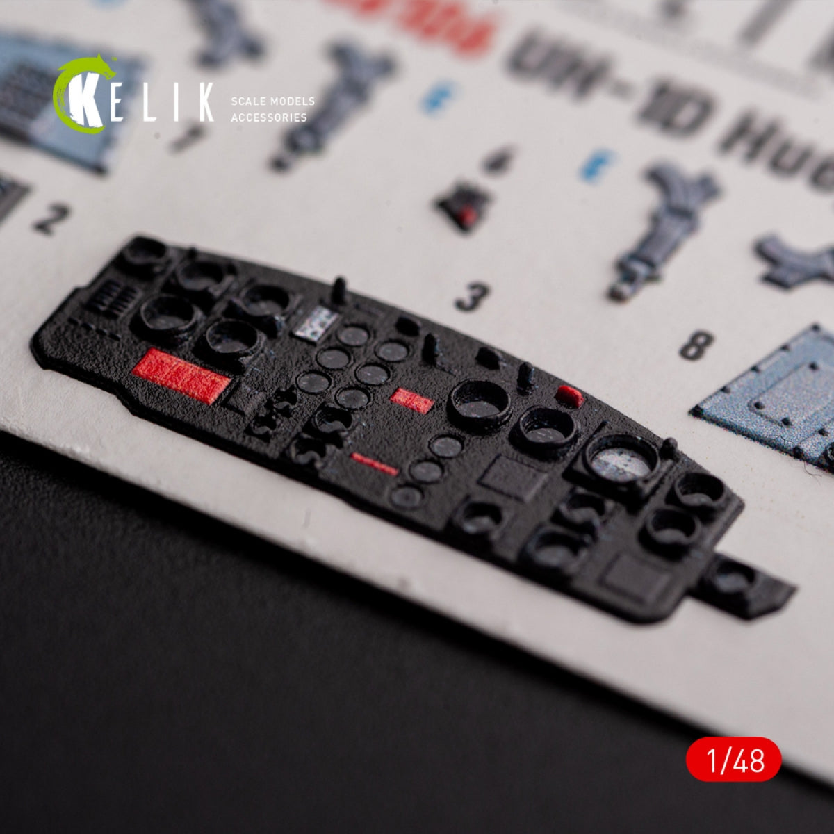 KELIK K48106 UH-1D &amp;quot;Huey&amp;quot; - interior 3D decals for Zimi Model/KittyHawk kit 1/48 – zdjęcie 5