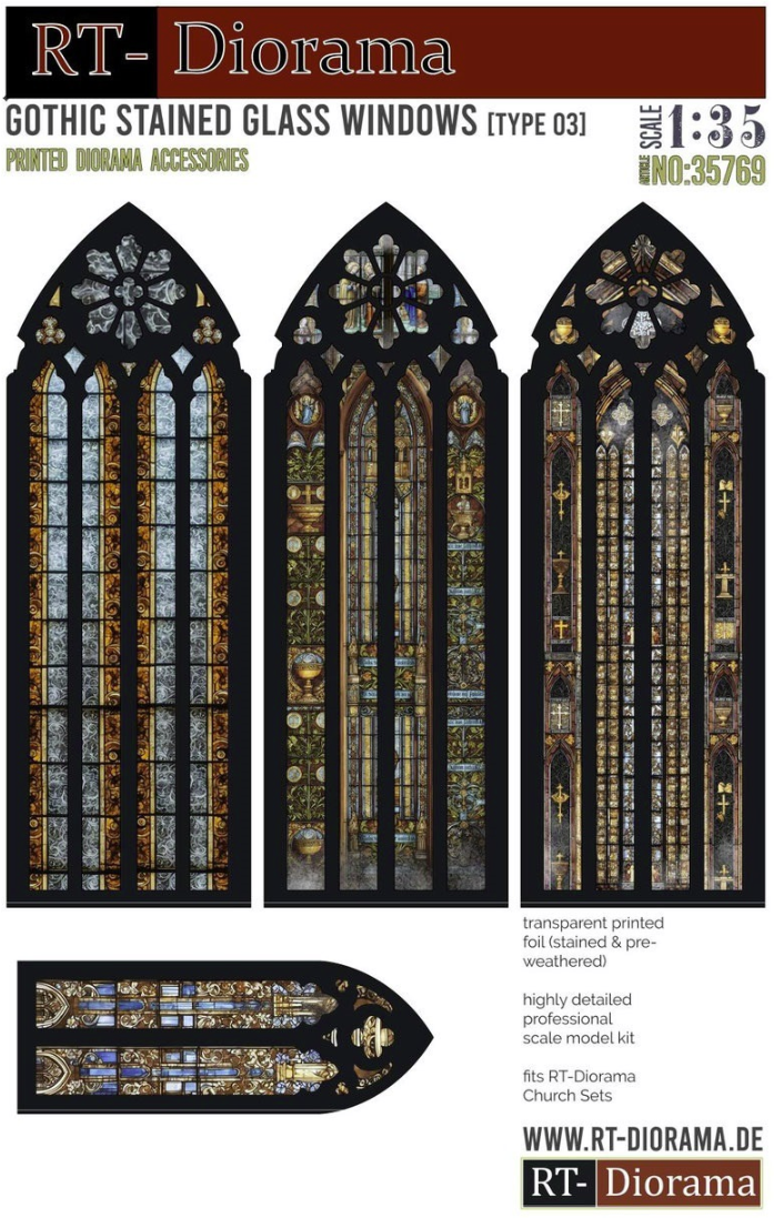 RT-Diorama 35769 Gothic Stained Glass Windows [Type 03] 1/35 – zdjęcie 2