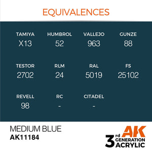 AK Interactive AK11184 MEDIUM BLUE – STANDARD 17ml – zdjęcie 3