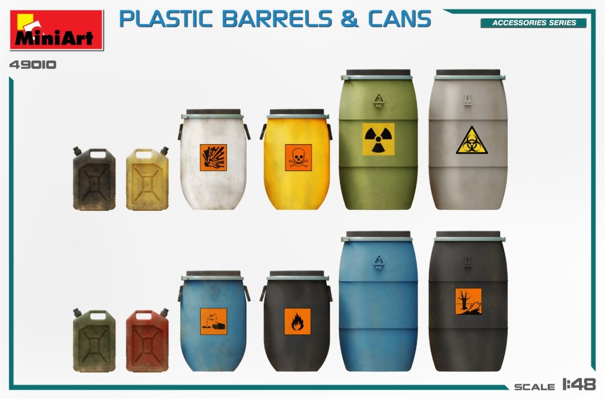 MiniArt 49010 PLASTIC BARRELS &amp;amp; CANS 1/48 – zdjęcie 4