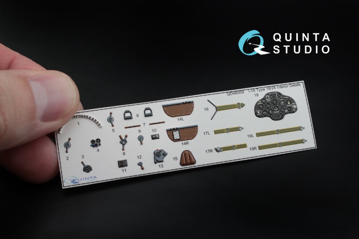 Quinta Studio QD48009 I-16 type 18/24 3D-Printed &amp;amp; coloured Interior on decal paper (for all kits) 1/48 – zdjęcie 3