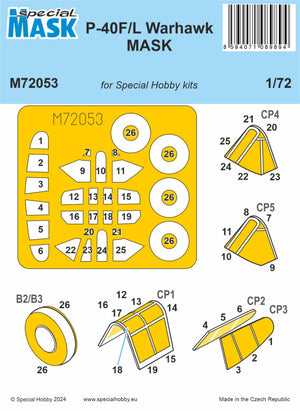 Special Hobby M72053 P-40F/L Warhawk Mask (For Special Hobby Kits) 1/72