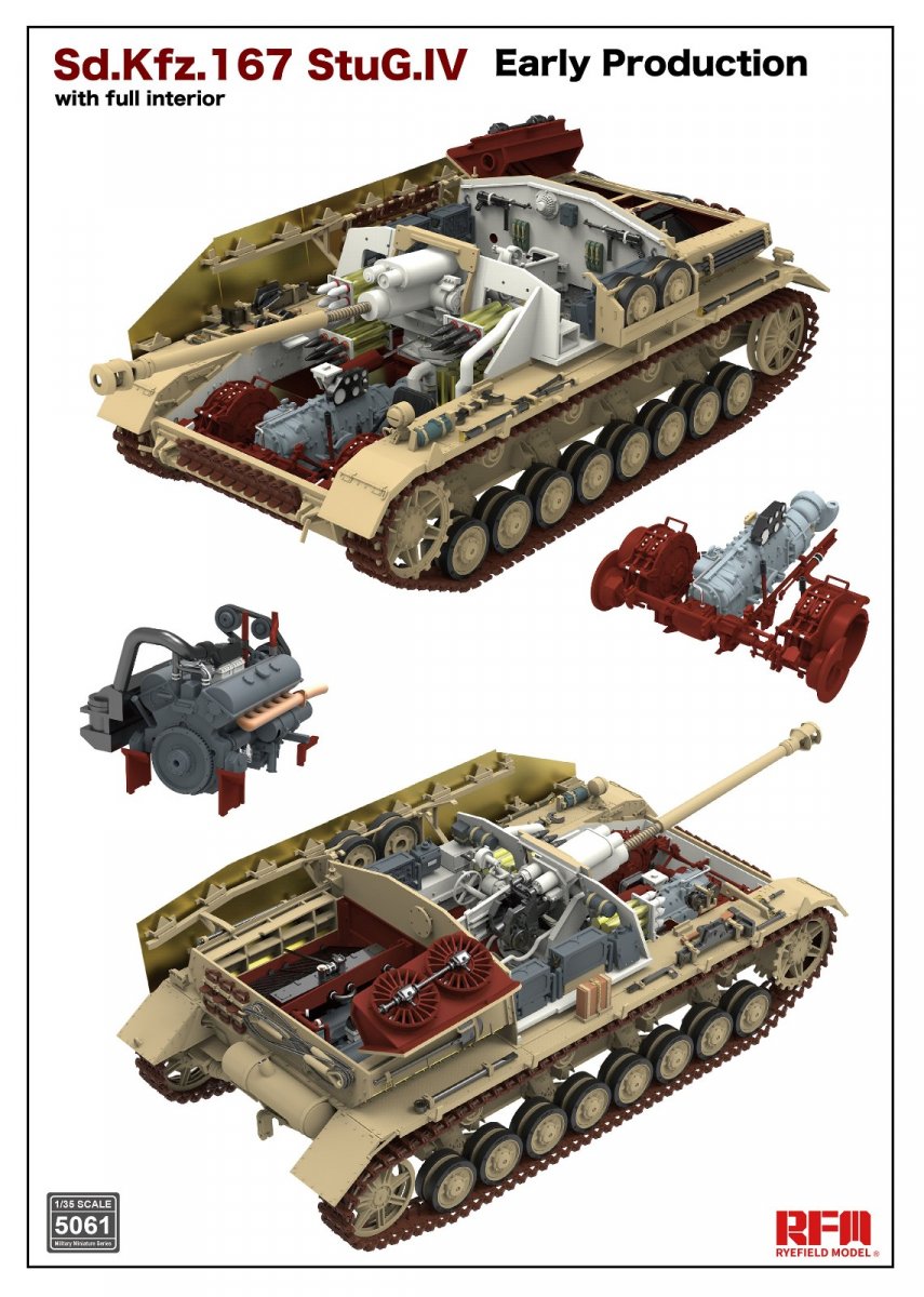 Rye Field Model 5061 Sd.Kfz.167 StuG.IV Early Production w/full interior &amp;amp; workable track links 1/35 – Bild 2