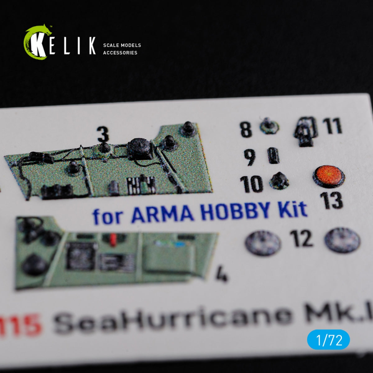 KELIK K72115 Sea Hurricane Mk I interior 3D decals for Arma Hobby kit 1/72 – image 5