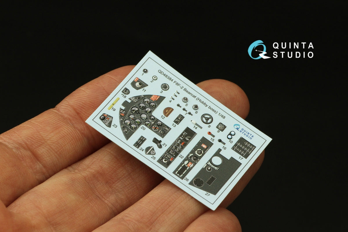 Quinta Studio QD48384 F8F-2 Bearcat 3D-Printed &amp;amp; colored Interior on decal paper (Hobby Boss) 1/48 – image 5