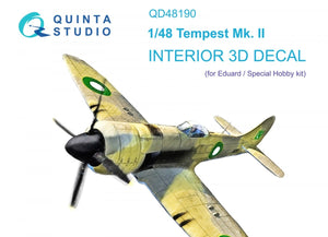 Quinta Studio QD48190 Tempest Mk.II 3D-Printed &amp;amp; coloured Interior on decal paper (Eduard) 1/48