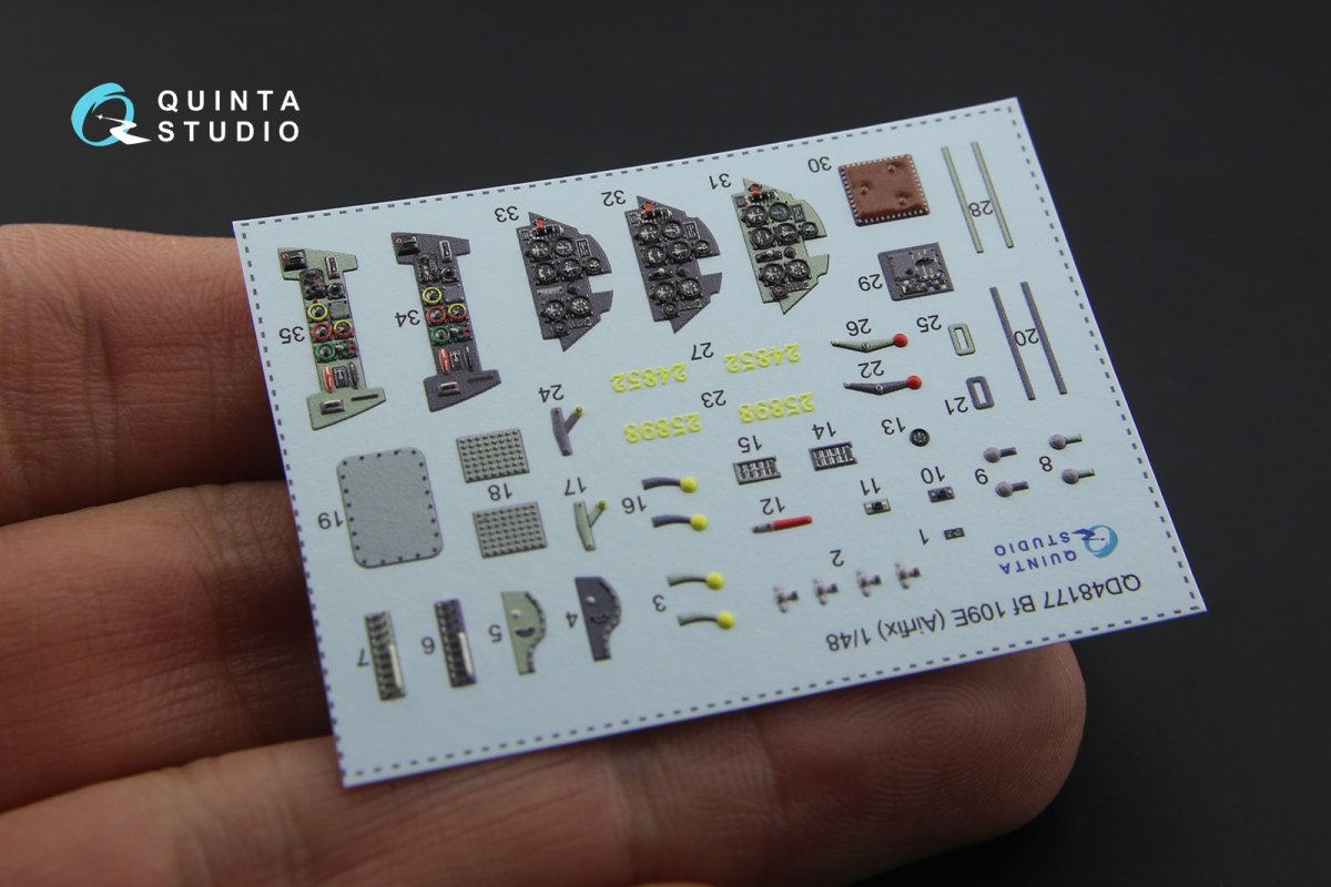 Quinta Studio QD48177 Bf 109E 3D-Printed &amp;amp; coloured Interior on decal paper (for Airfix kit) 1/48 – zdjęcie 10