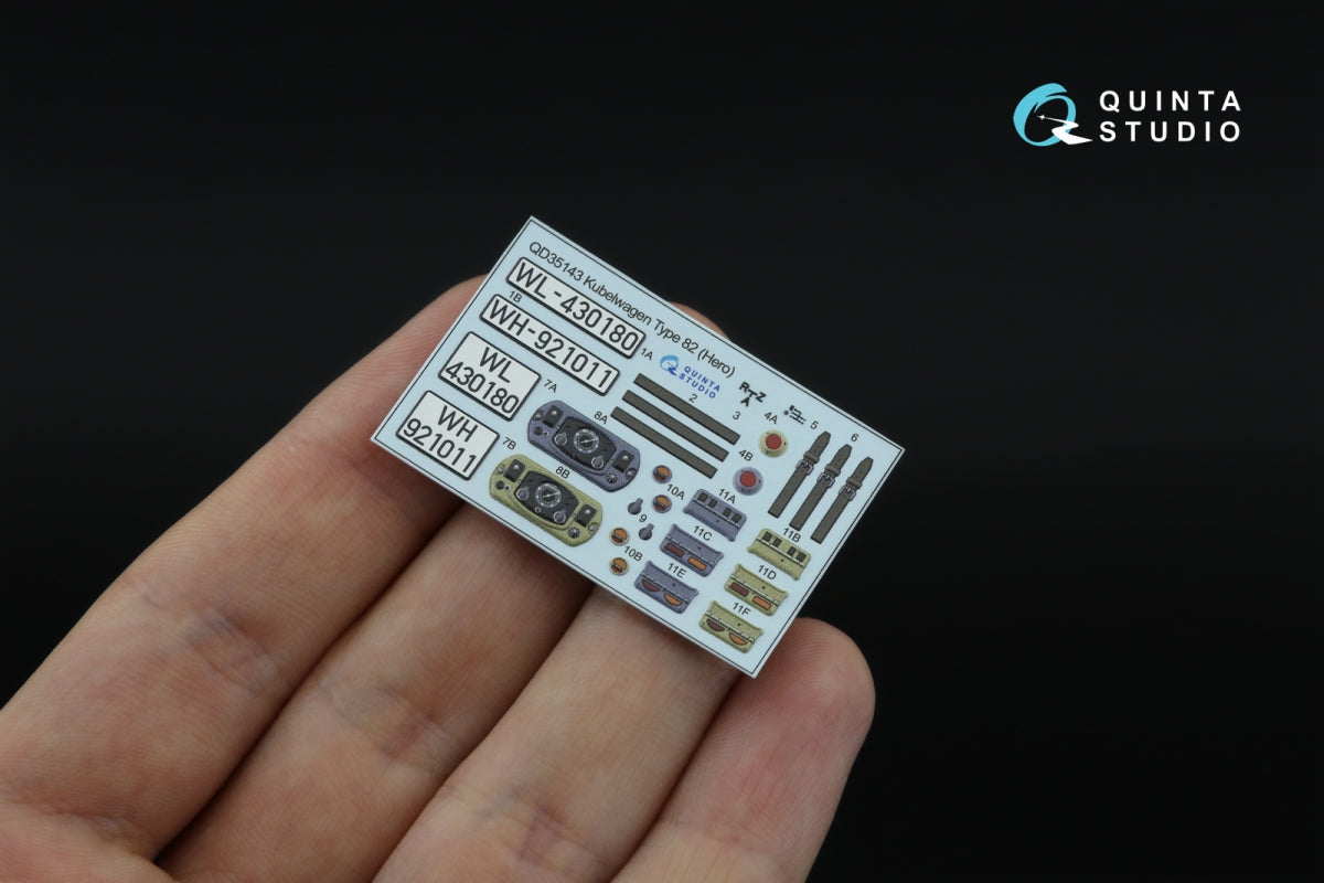 Quinta Studio QD35143 Kubelwagen Type 82 3D-Printed &amp;amp; coloured Interior on decal paper (Hero) 1/35 – zdjęcie 4