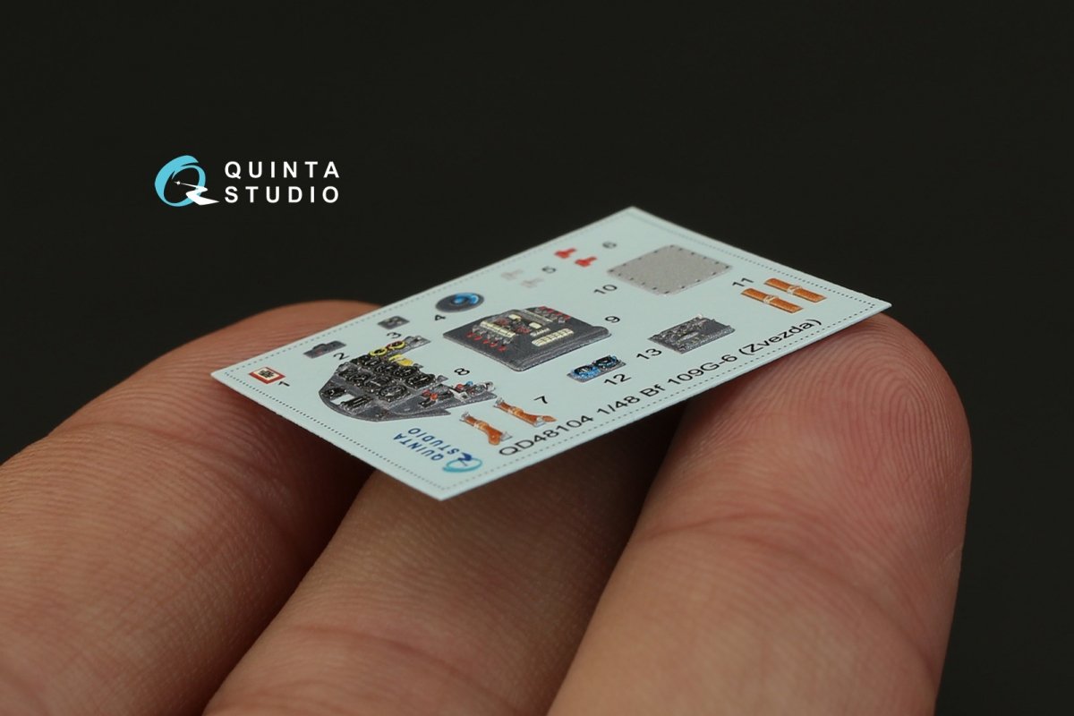 Quinta Studio QD48104 Bf 109G-6 3D-Printed &amp;amp; colored Interior on decal paper (for Zvezda kit) 1/48 – image 4