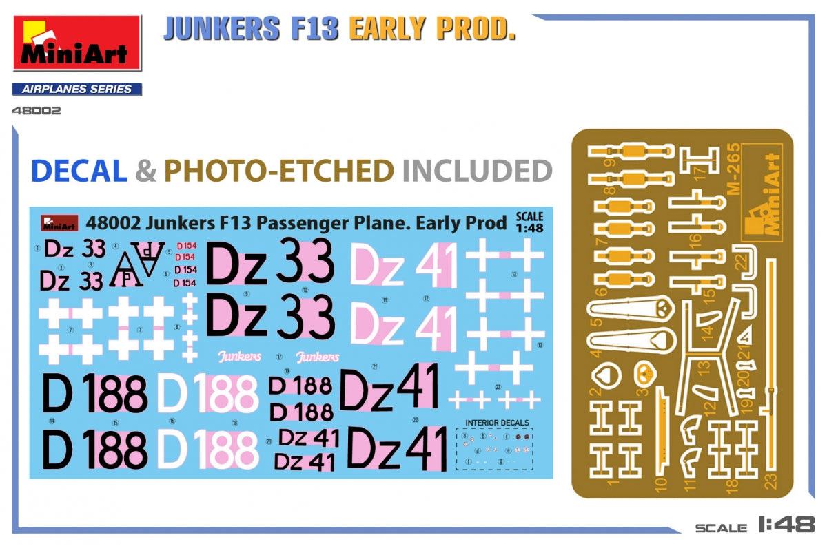 MiniArt 48002 JUNKERS F13. EARLY PROD 1/48 – zdjęcie 2