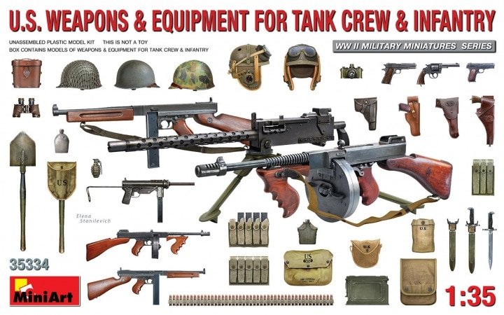 MiniArt 35334 U.S. Weapons &amp;amp; Equipment for Tank Crew &amp;amp; Infantry 1/35