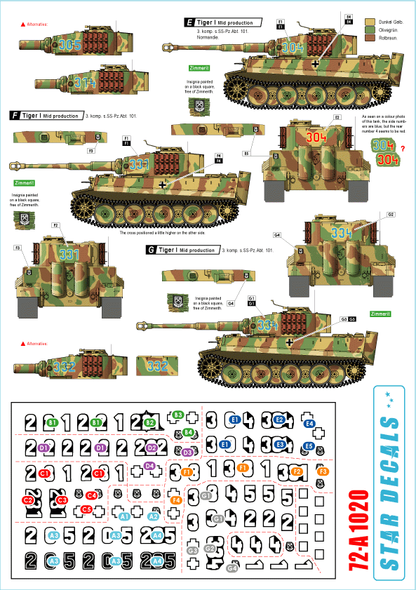 Star Decals 72-A1020 Western Front Tigers #2 1/72 – image 2