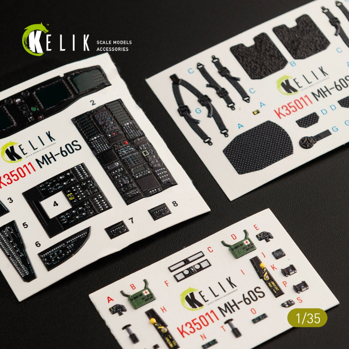 KELIK K35011 MH-60S KNIGHT HAWK INTERIOR 3D DECALS FOR KITTY HAWK KIT 1/35 – zdjęcie 2