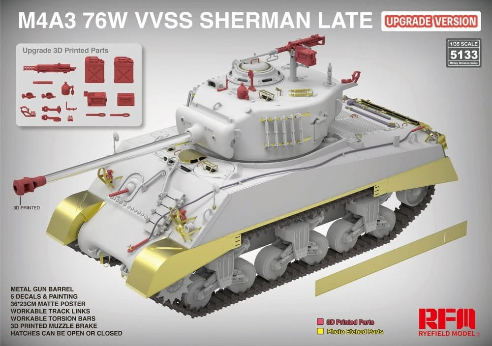 Rye Field Model 5133 M4A3 76W VVSS Sherman Late Upgrade Version 1/35 – image 2