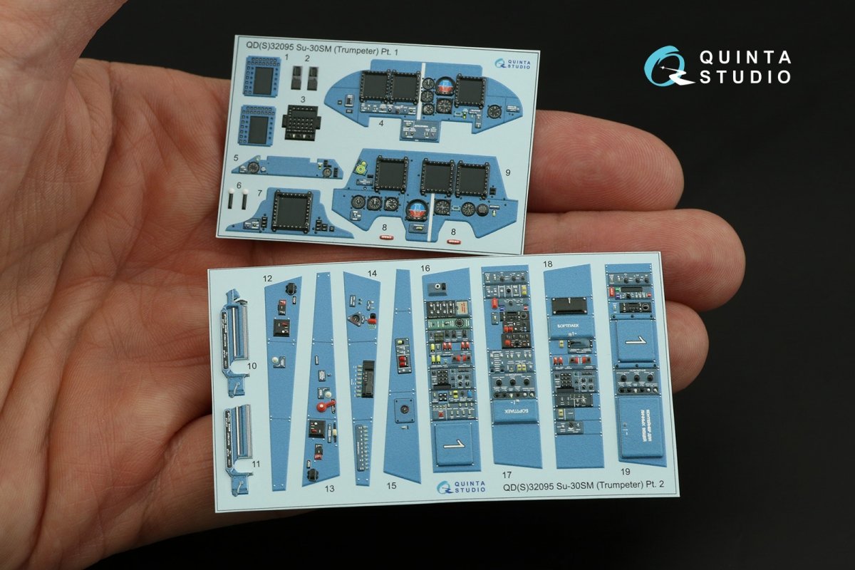 Quinta Studio QDS-32095 Su-30SM 3D-Printed &amp;amp; coloured Interior on decal paper (conversion for Trumpeter Su-30MKK) (Small version) 1/32 – zdjęcie 8