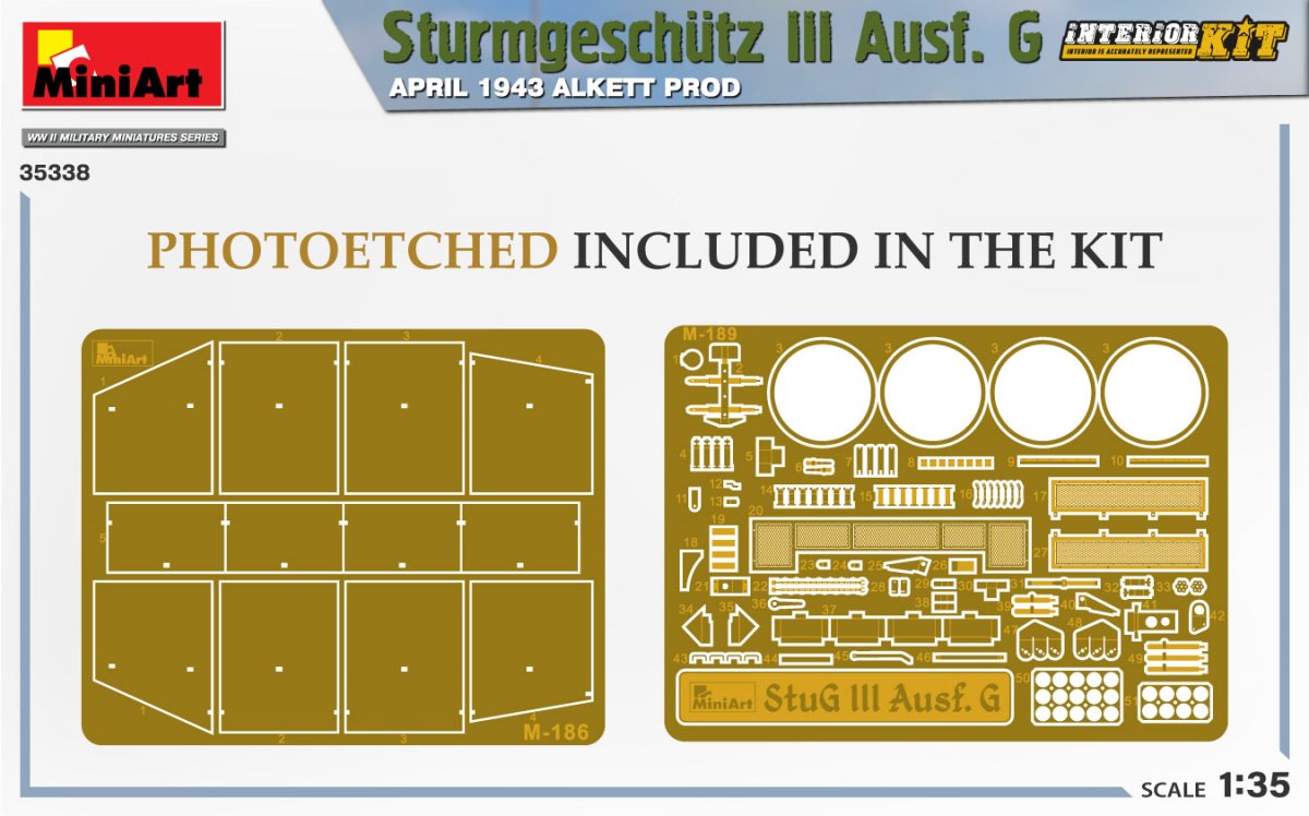 Mini Art 35338 Sturmgeschutz III Ausf. G APRIL 1943 ALKETT PROD. INTERIOR KIT 1/35 – image 5