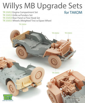 T-Rex Studio TR35054 Willys MB Rear Panel w/Tow Hook Set for TAKOM 1/35 – immagine 2
