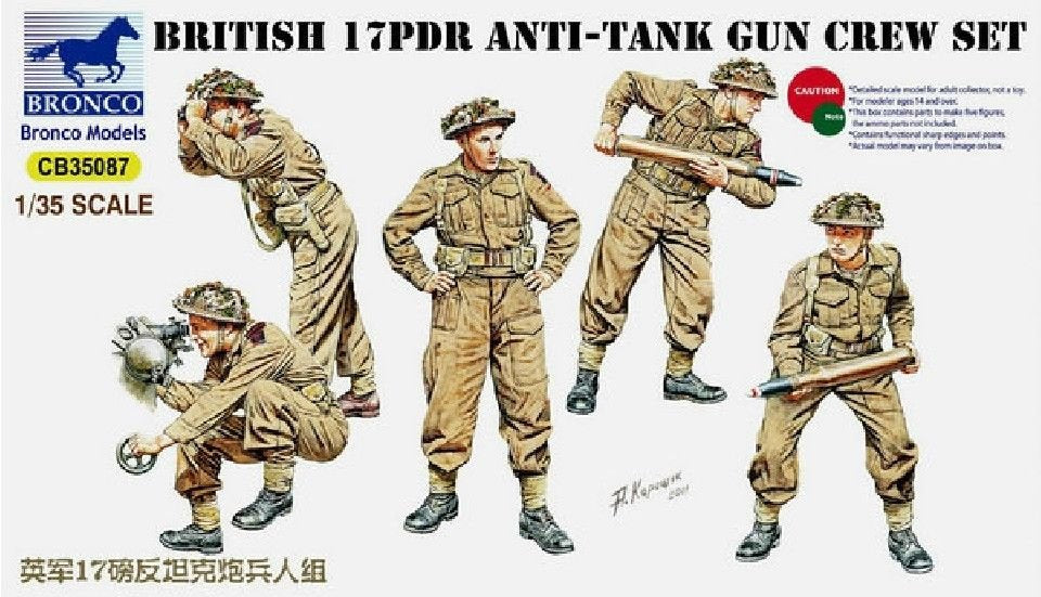 Bronco CB35087 British 17pdr Anti-Tank Gun Crew Set 1/35