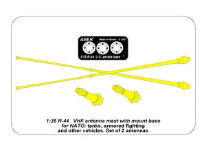 Aber R-44 Zestaw 2 anten VHF pojazdów NATO / Set of 2 NATO antennas with mount bases 1/35 – zdjęcie 14