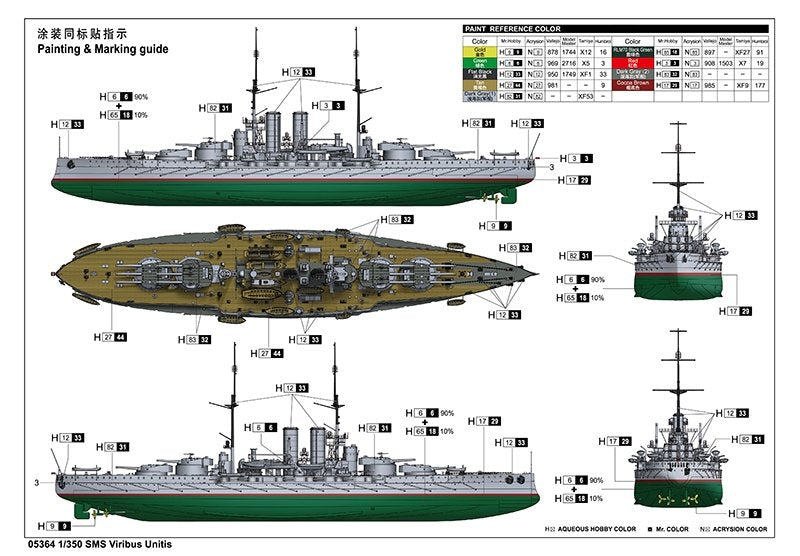 Trumpeter 05364 SMS Viribus Unitis 1/350 – zdjęcie 3