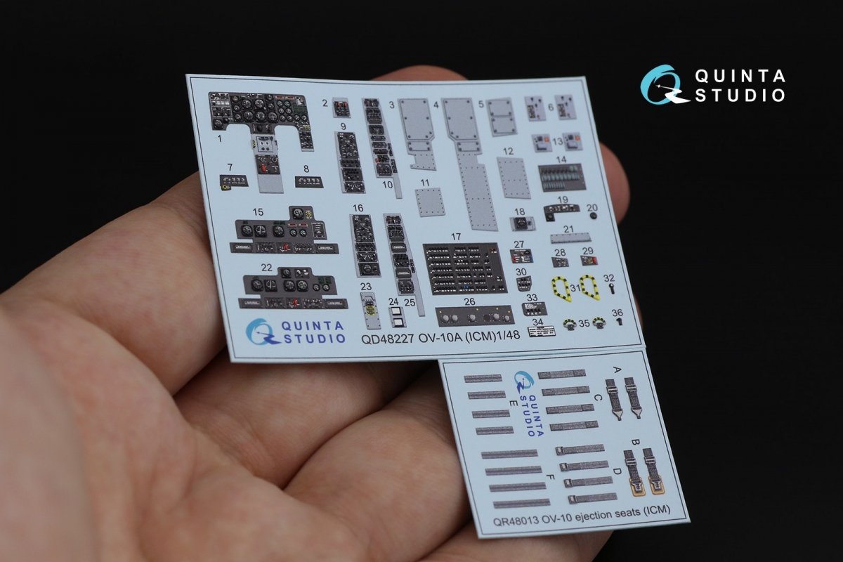Quinta Studio QD48227 OV-10A Bronco 3D-Printed &amp;amp; coloured Interior on decal paper (for ICM kit) 1/48 – zdjęcie 2