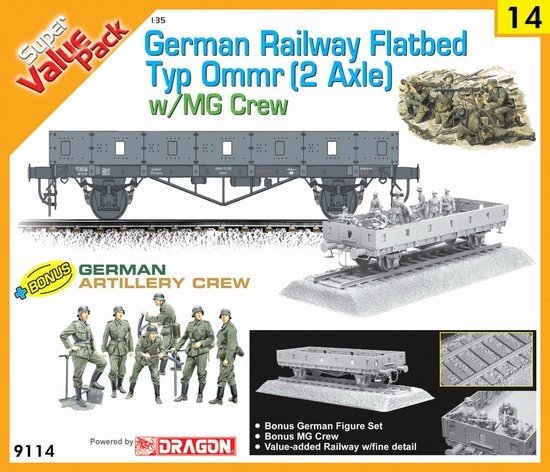 Cyber Hobby 9114 German Railway Flatbed Typ Ommr (2 Axle) 1/35