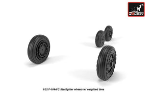 Armory Models AW32302 F-104A/C Starfighter wheels, w/ optional nose wheels, weighted 1/32 – image 6