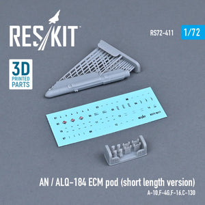 RESKIT RS72-0411 AN/ALQ-184 ECM POD (SHORT LENGTH VERSION) (3D PRINTED) 1/72 – image 2
