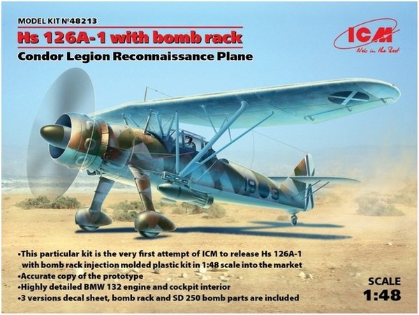ICM 48213 Hs 126A-1 avec support de bombes 1/48