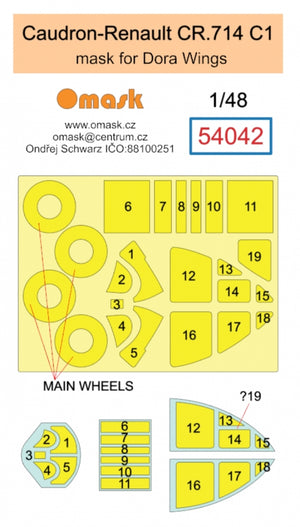 Omask 54042 Caudron-Renault CR.714 mask C1 (for Dora Wings) 1/48 – zdjęcie 2