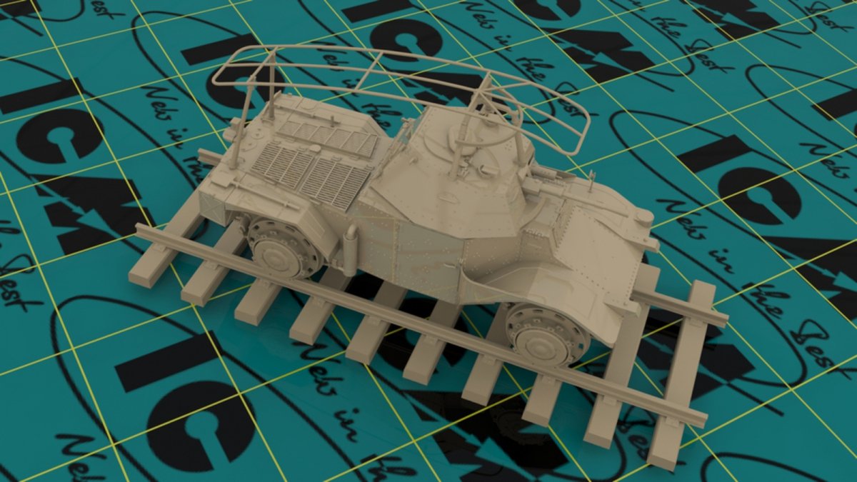 ICM 35376 Panzerspahwagen P 204 (f) Railway, WWII German Armored Vehicle (1/35) – image 2