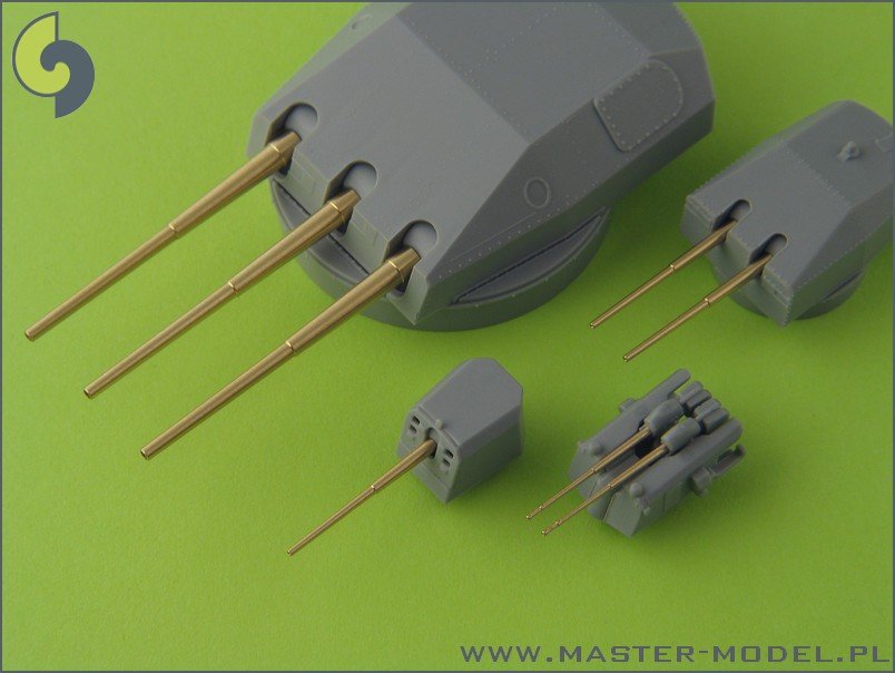 Master SM-350-057 Scharnhorst armament without blastbags - 28cm (9pcs), 15cm (12pcs), 10,5cm (14pcs) barrels – zdjęcie 5