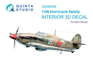 Quinta Studio QD48446 Hurricane family 3D-Printed colored Interior on decal paper (Italeri/Tamiya) 1/48