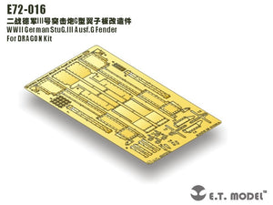 E.T. Model E72-016 WWII German StuG.III Ausf.G Fenders For DRAGON Kit 1/72 – zdjęcie 3