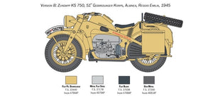 Italeri 7406 ZUNDAPP KS 750 with Sidecar 1/9 – zdjęcie 4