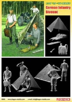 Dragon 6695 German Wehrmacht Bivouac 3 Figures Set with Zeltbahn 1/35