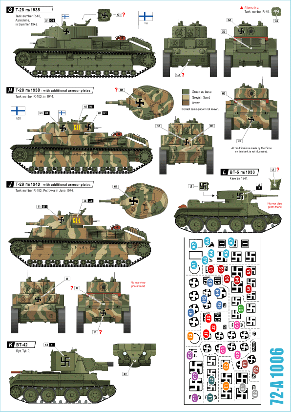 Star Decals 72-A1006 BT-5 m/1933, BT-42 Assault Gun, T-28 m/1938 and T-28 m/1940 1/72 – image 2