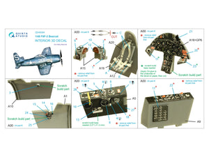 Quinta Studio QD48384 F8F-2 Bearcat 3D-Printed &amp;amp; colored Interior on decal paper (Hobby Boss) 1/48 – image 2