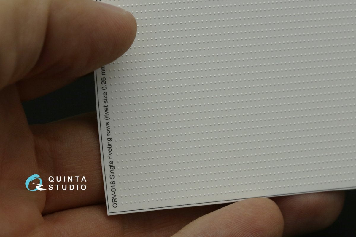 Quinta Studio QRV-018 Single riveting rows (rivet size 0.25 mm, gap 1.0 mm, suits 1/24 scale), White color, total length 5.8 m/19 ft – image 6
