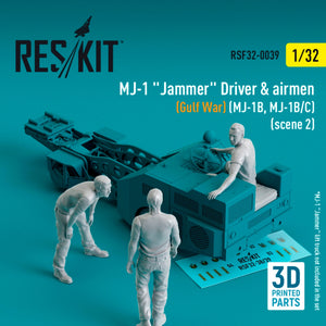 RESKIT RSF32-0039 MJ-1 Jammer&amp;quot;Driver airmen (Gulf War) (MJ-1B, MJ-1B/C) (scene 2) (3 pcs) (3D Printed) 1/32 – image 2