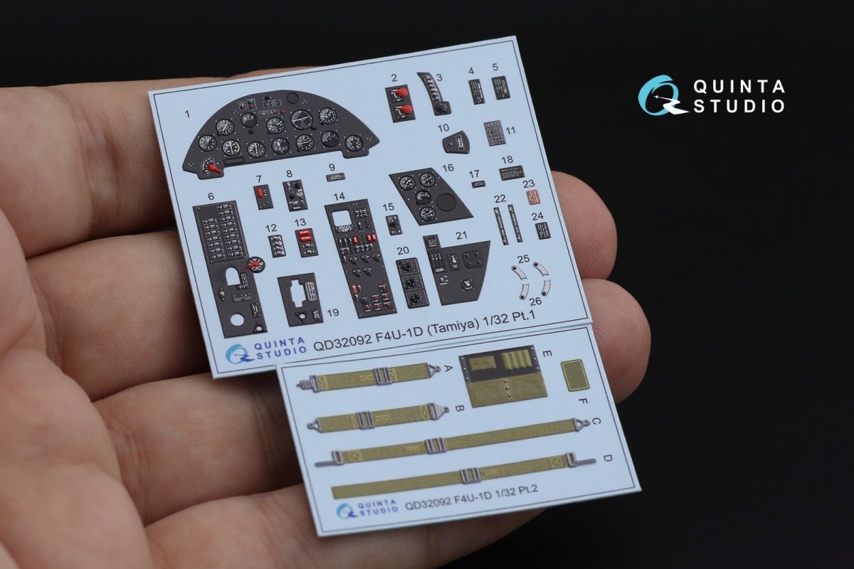 Quinta Studio QD32092 F4U-1D 3D-Printed &amp;amp; coloured Interior on decal paper (Tamiya) 1/32 – zdjęcie 3