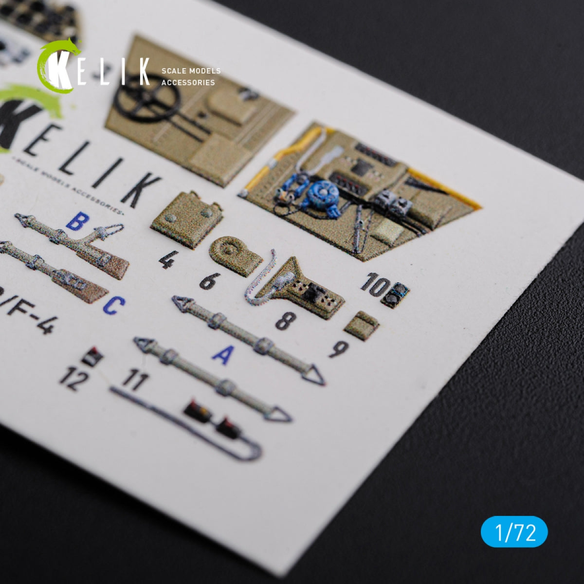 KELIK K72122 BF109-F2/F4 reconnaissance interior 3D decals for Fine Molds kit 1/72 – image 7