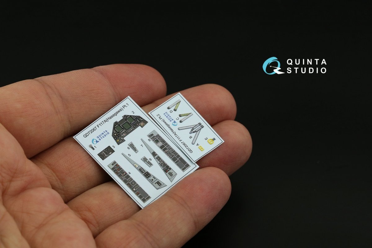 Quinta Studio QD72067 F-117A 3D-Printed &amp;amp; coloured Interior on decal paper (Hasegawa) 1/72 – zdjęcie 2