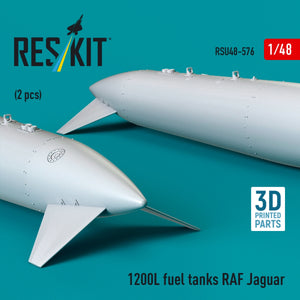RESKIT RSU48-0576 1200 L fuel tanks RAF Jaguar (2 pcs) (3D Printed) 1/48