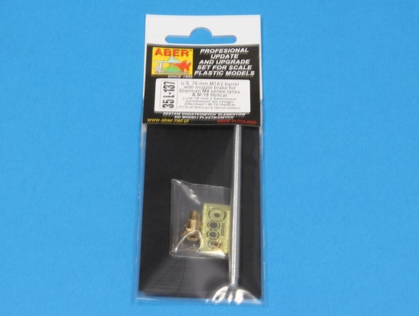 Aber 35L-137 U.S 76 mm M1A2 barrel with muzzle brake for Sherman M4 &amp;amp; M-18 Hellcat 1/35 – immagine 13
