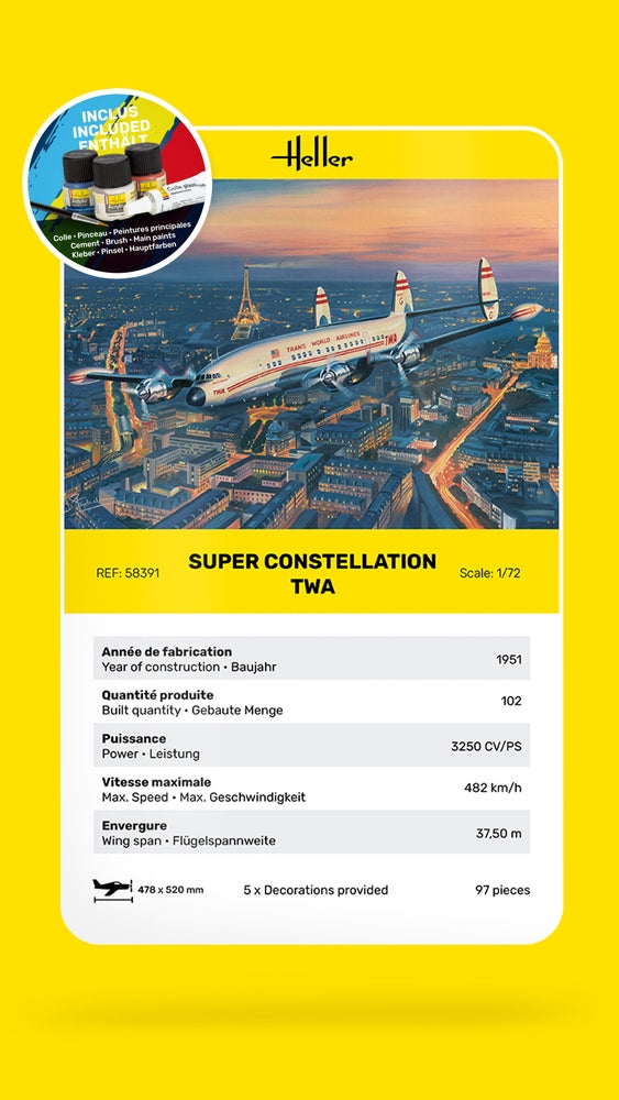 Heller 58391 Super Constellation TWA - Starter Kit 1/72 – Bild 7